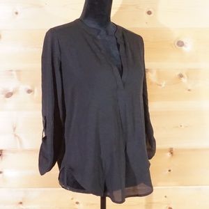 LUSH Black Pullover Sheer Black Blouse Size Small